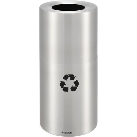 GLOBAL INDUSTRIAL Round Standard Recycling Can, Silver, Aluminum 240716R